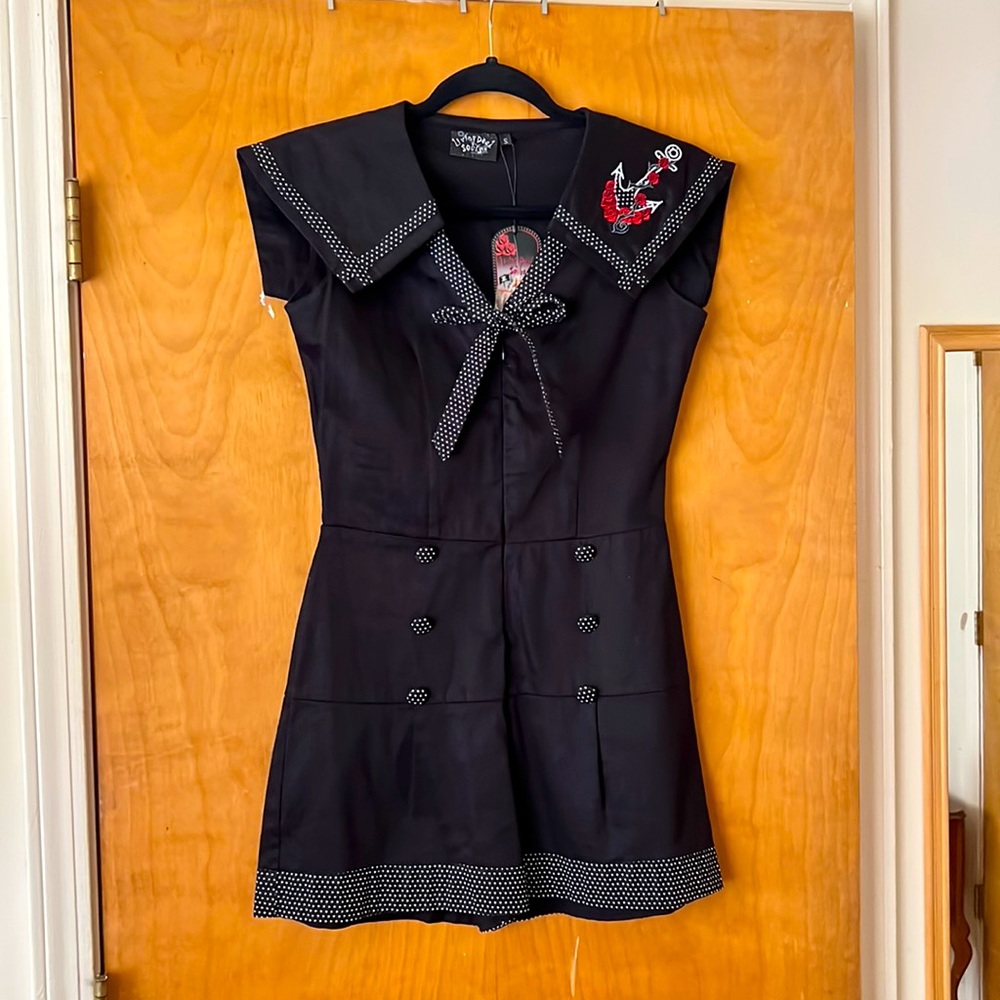 Pin up style sailor romper/jumpsuit by Living Dead Souls